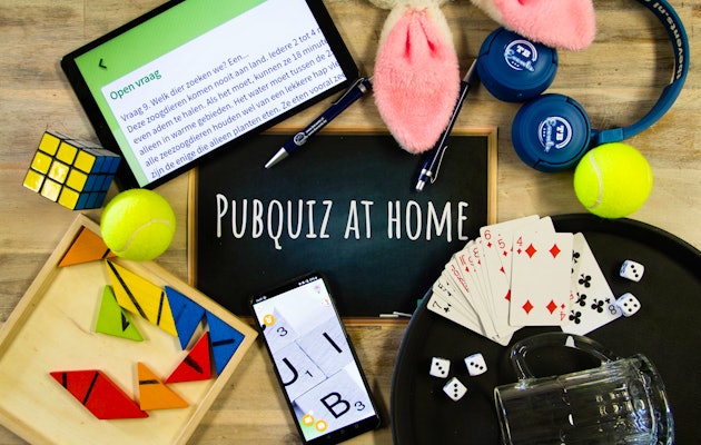 Speel een gezellige Pub Quiz vanuit huis voor 2 t/m 5 personen!